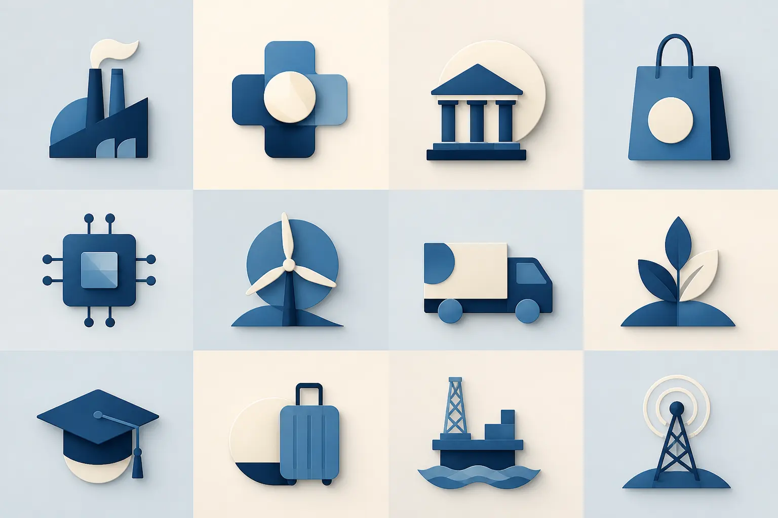 Illustrated industry verticals for search programs